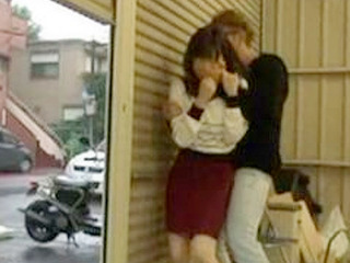 Pornstar wife with big tits fucks stranger in garage XXX romp