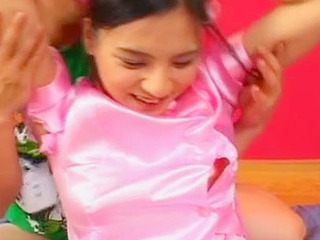 18-year-old Maya Sakamoto's big tits bouncing on a hard dick by two guys in Tokyo.